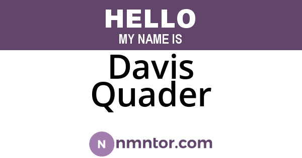 Davis Quader