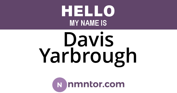 Davis Yarbrough