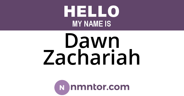 Dawn Zachariah