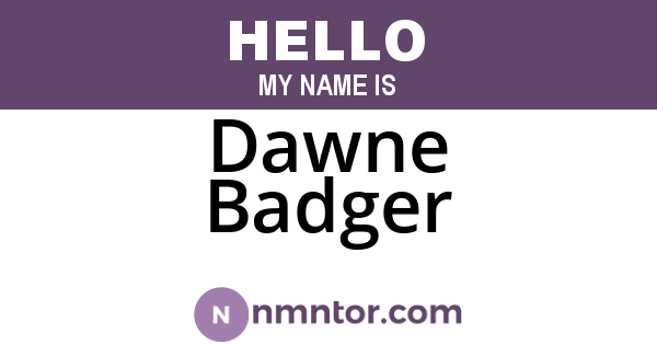 Dawne Badger