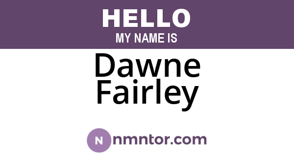 Dawne Fairley