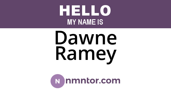 Dawne Ramey