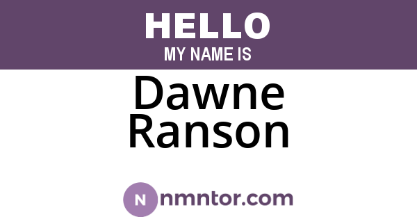 Dawne Ranson