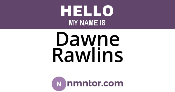 Dawne Rawlins