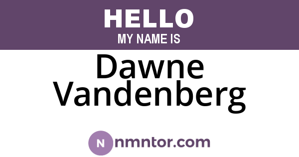 Dawne Vandenberg