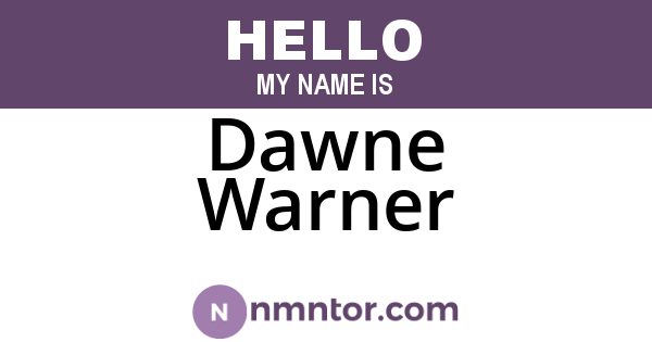 Dawne Warner