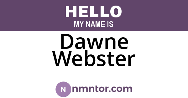 Dawne Webster