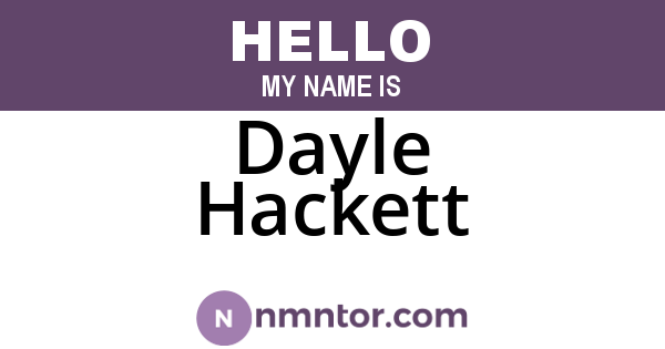 Dayle Hackett