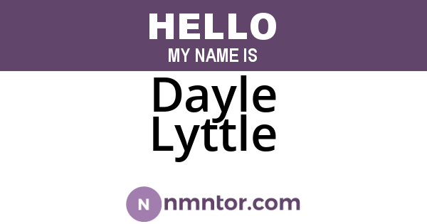 Dayle Lyttle