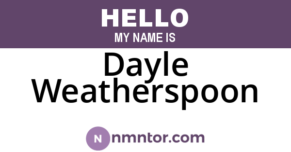 Dayle Weatherspoon