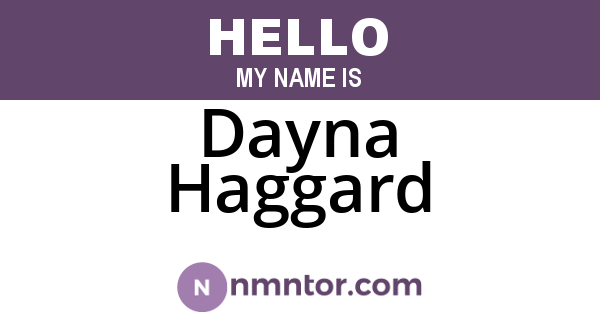 Dayna Haggard