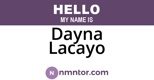 Dayna Lacayo