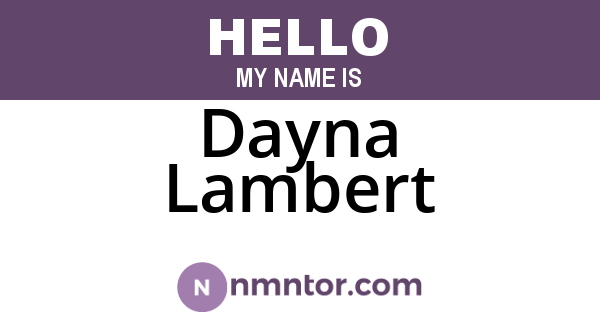 Dayna Lambert