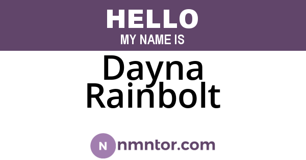 Dayna Rainbolt