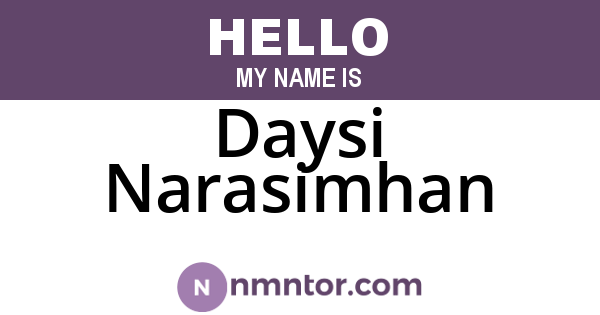 Daysi Narasimhan