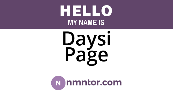 Daysi Page