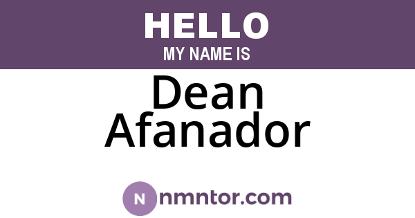 Dean Afanador