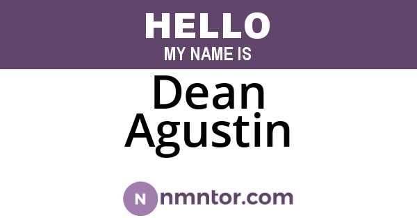 Dean Agustin