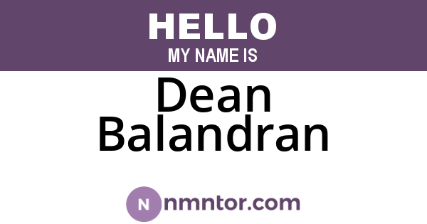 Dean Balandran