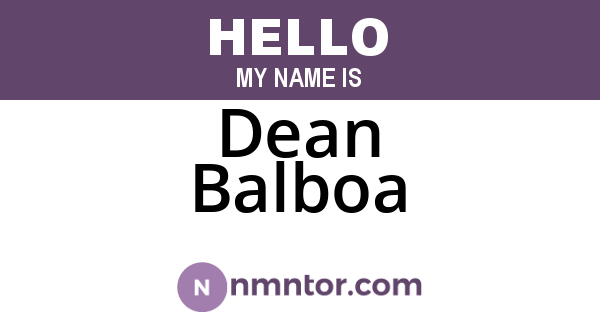 Dean Balboa