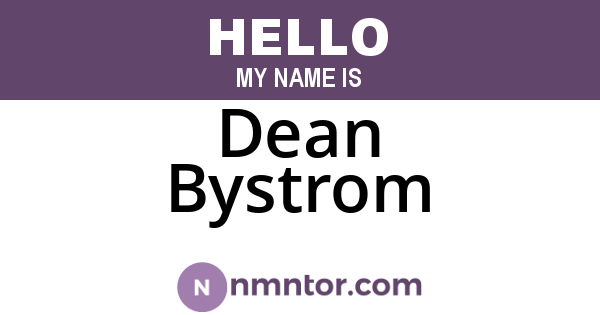 Dean Bystrom