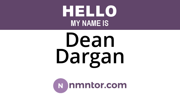 Dean Dargan