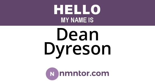 Dean Dyreson