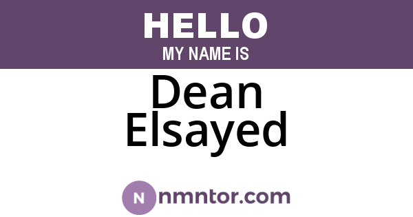 Dean Elsayed