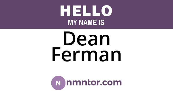Dean Ferman