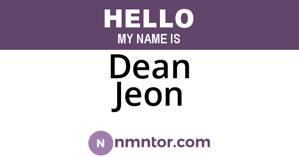 Dean Jeon