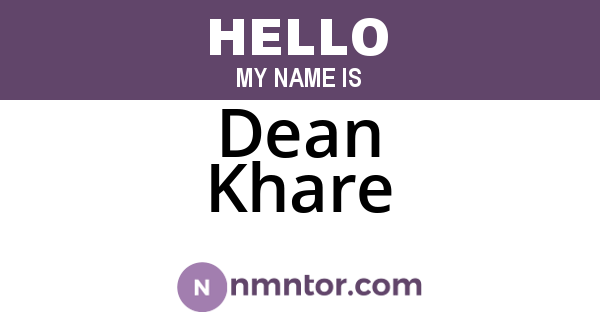Dean Khare