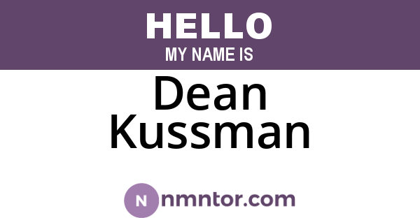Dean Kussman