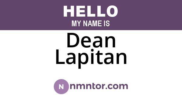 Dean Lapitan