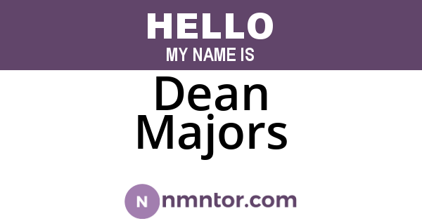 Dean Majors