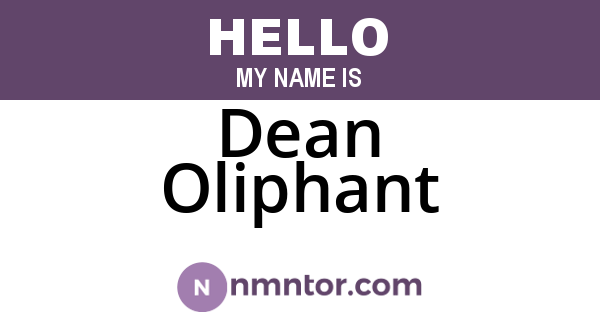 Dean Oliphant
