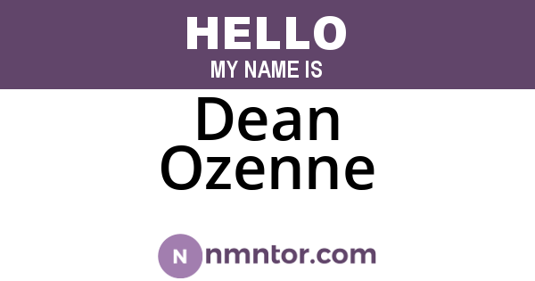 Dean Ozenne