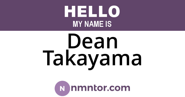 Dean Takayama
