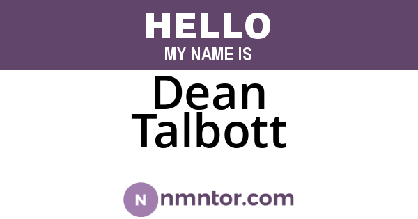 Dean Talbott
