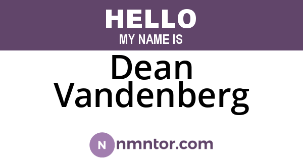 Dean Vandenberg