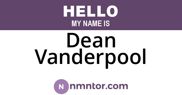 Dean Vanderpool