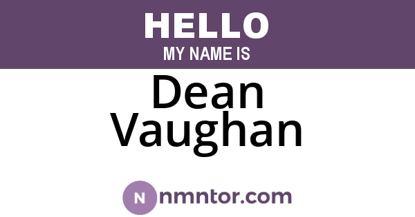 Dean Vaughan