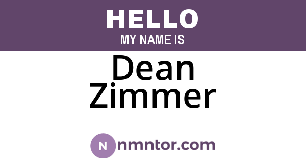 Dean Zimmer