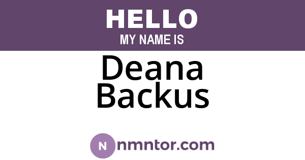Deana Backus