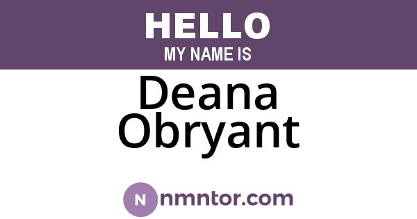 Deana Obryant
