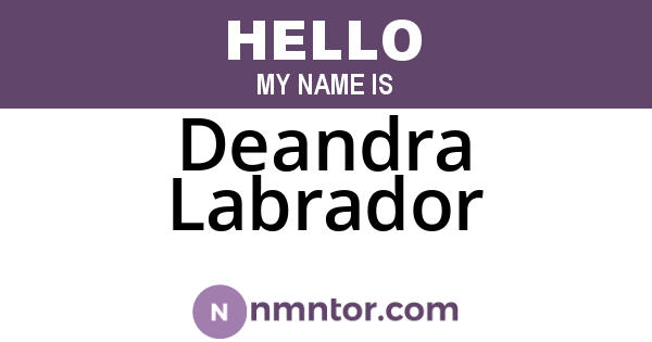 Deandra Labrador