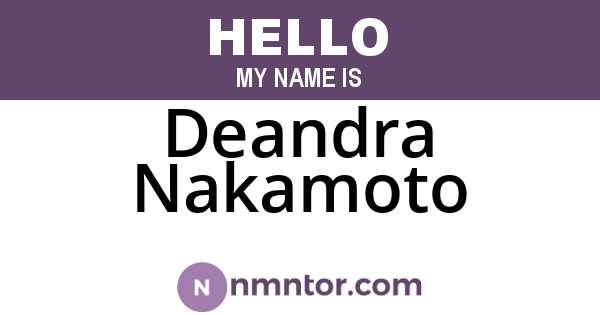Deandra Nakamoto
