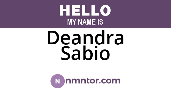 Deandra Sabio