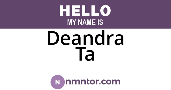 Deandra Ta