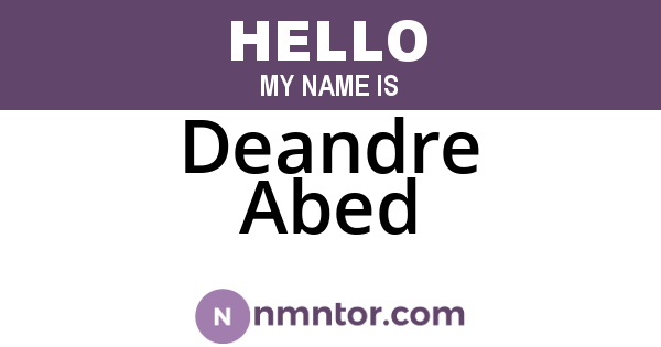 Deandre Abed