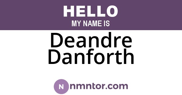 Deandre Danforth